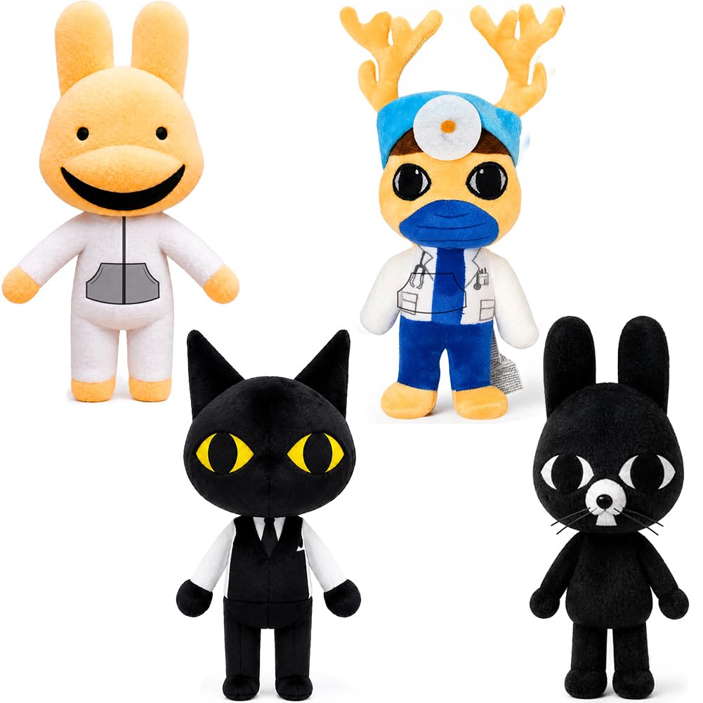 SlvZheiparyx Animal Hospital Plush Set 10.9in Game Inspired Stuffed Toy Collection (4PCS)