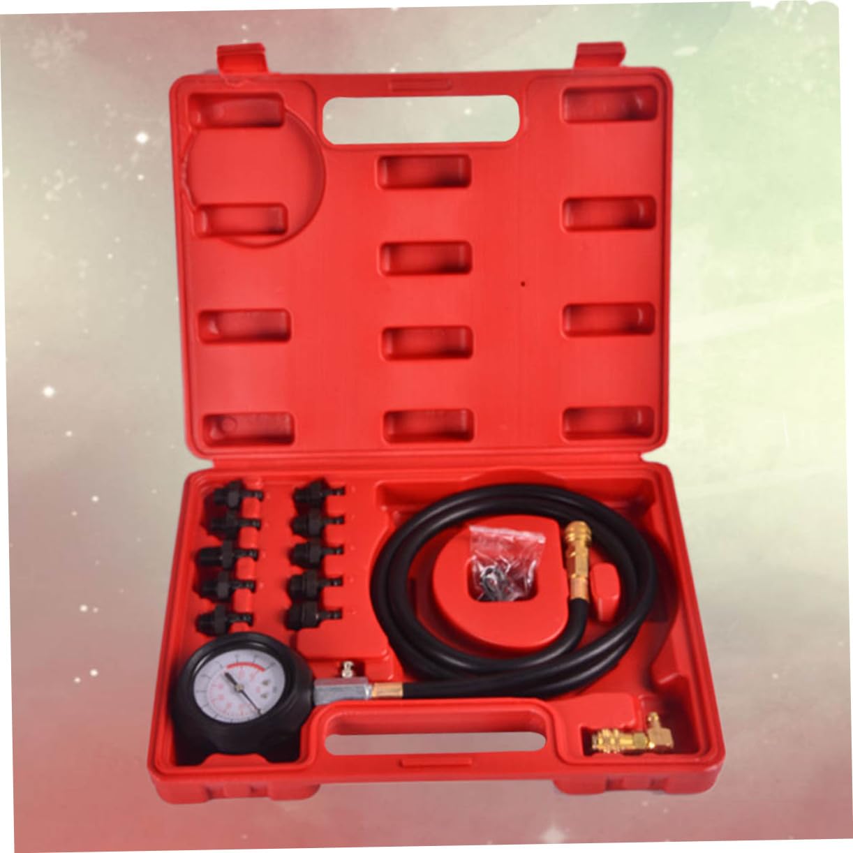 Mikinona Kit De Manómetro De Presión De Aceite para Motores con Adaptador De 90 Grados