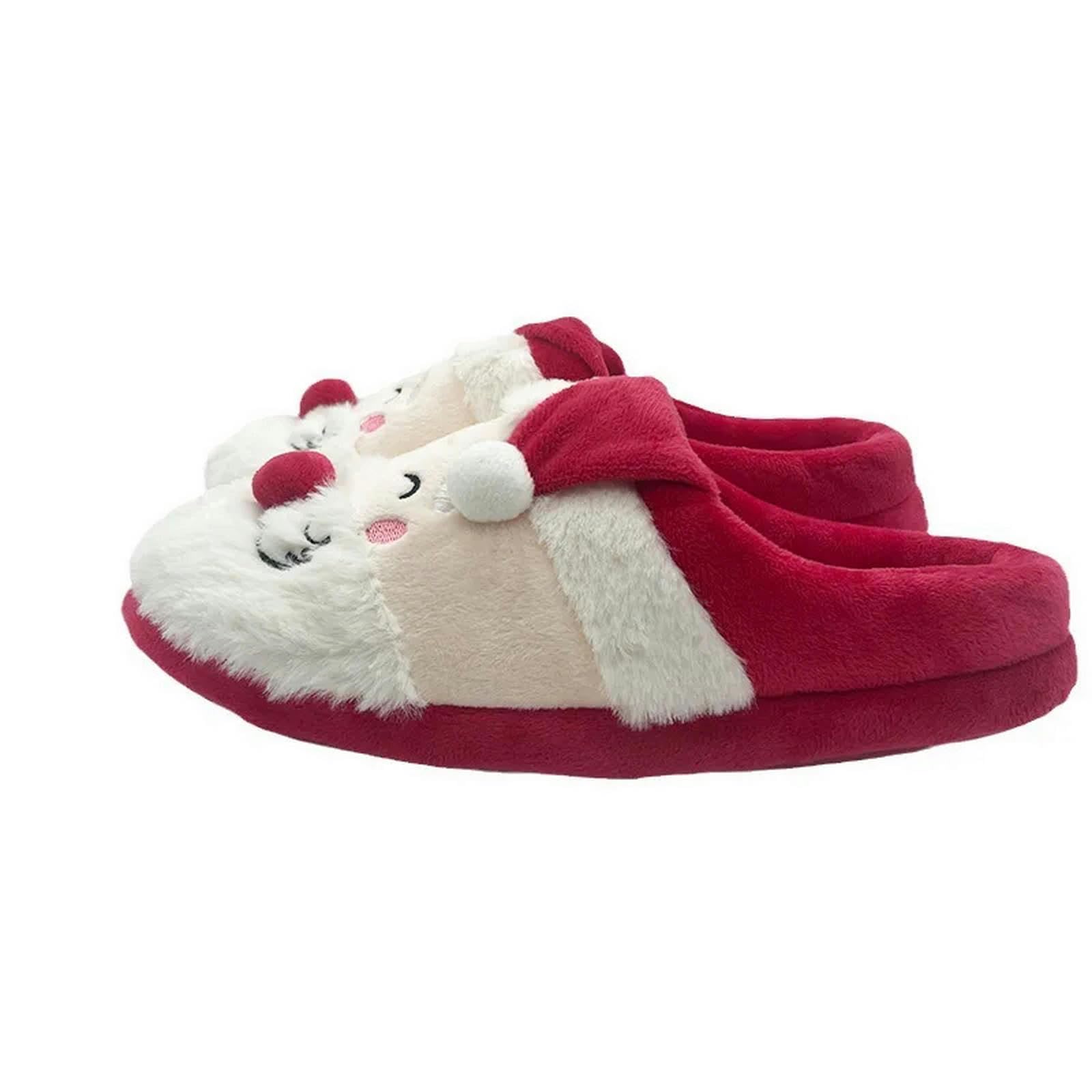 Kapcie Rote Baumwollschuhe Święty Mikołaj Baumwollschuhe Ciepłe Innenschuhe Weiche Bodenschuppen