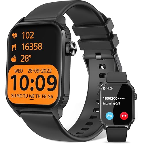 Smart Watch for Men, 120+ Sports Modes Smartwatch with 1.83" HD Touchsreen, Sleep Monitor, IP67 Waterproof, Bluetooth Call & Music Control Fitness Watch for iPhone/Android Black