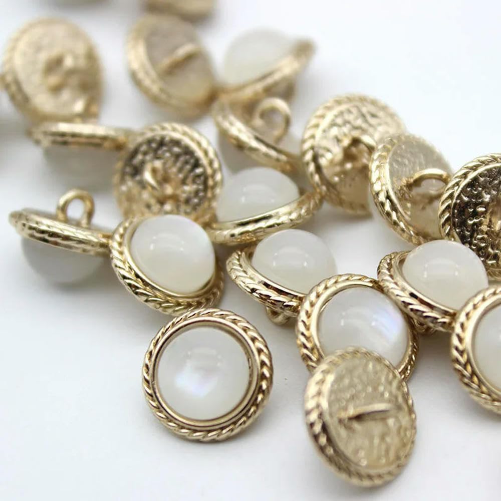 Boutons pour chemisier femme en métal doré chic | Lot de 10 pièces couture d'encolure