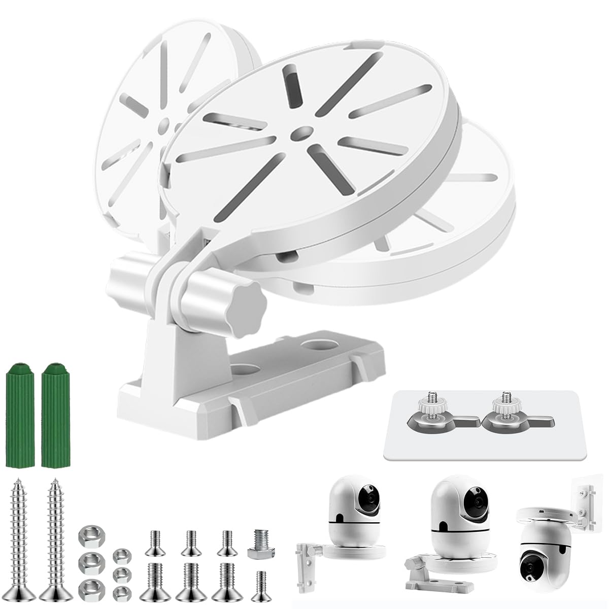 ZORBES® Security Camera Wall Mount Adjustable Camera Stand with Cable Storage No Drill Camera Bracket Dome Camera Wall Mount L-Shaped Stand for CCTV Baby Monitor Security IP Webcam Indoor Outdoor-image-37