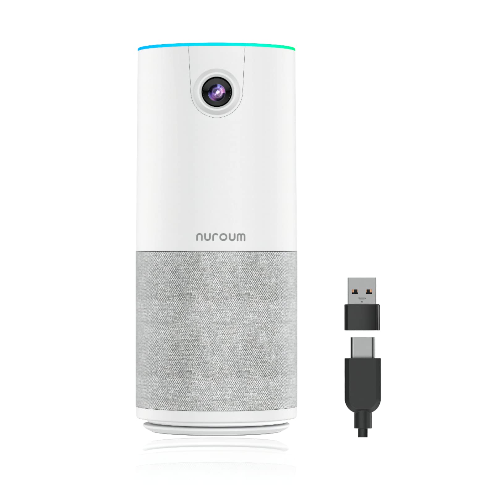 Nuroum C10 Webcam avec Microphone et Haut-Parleur, 1080P Full HD Tout-en-Un, Grand Angle 90°, Caméra Vidéo Portable, Réduction de Bruit AI, USB Plug&Play pour Windows/Mac
