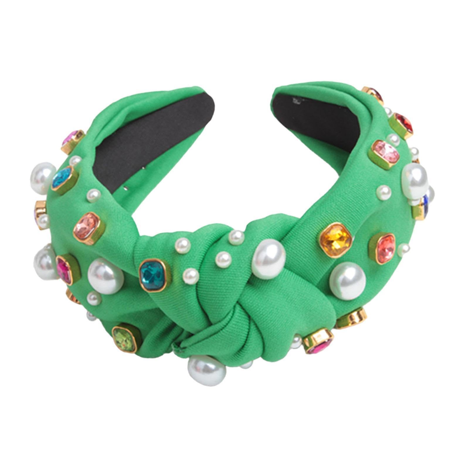nivaa Knotted Headband Soft Headwear Hair Band Embellished Hairband for Women Prom Light Green-picture-27