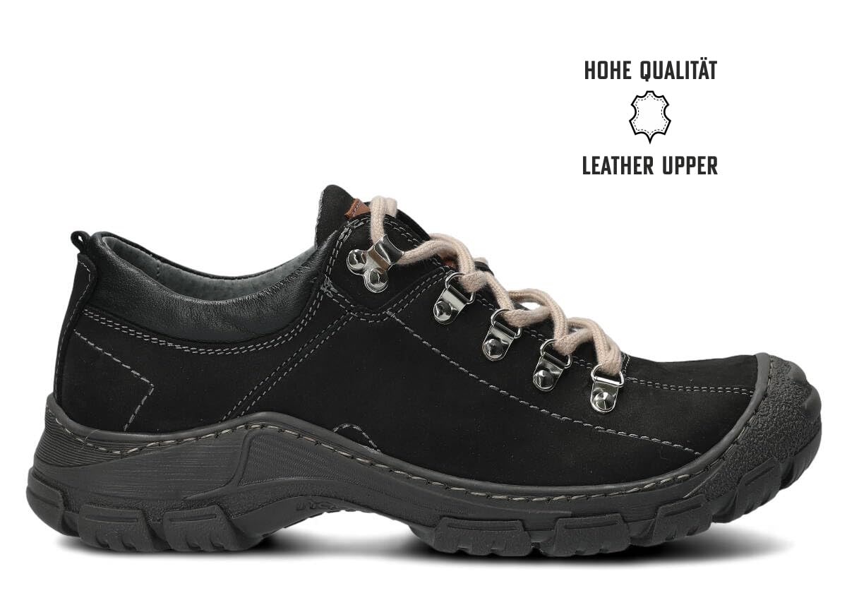 nagaba - Chaussures de randonnée - Cuir véritable, avec lacets avec semelle antidérapante