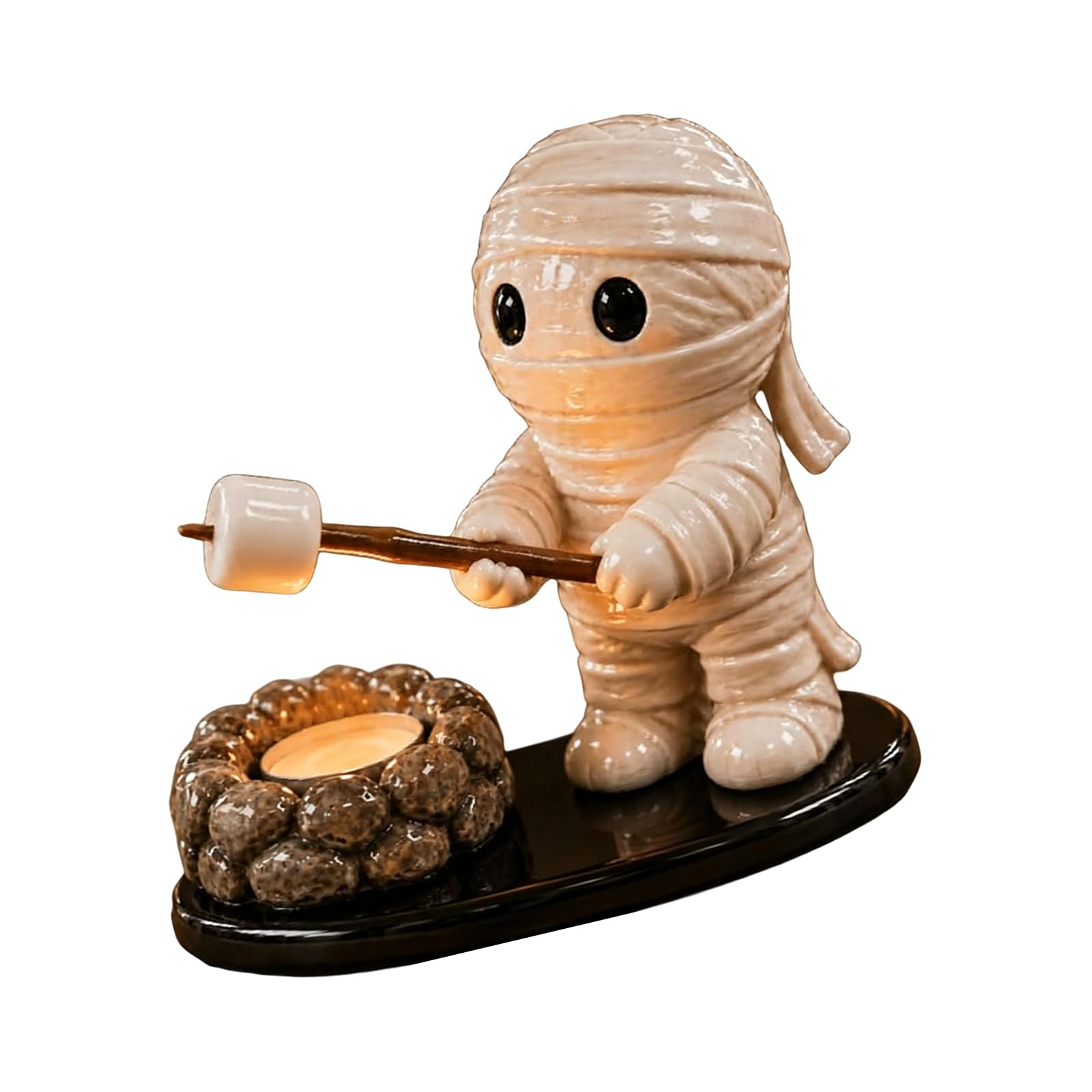 Veltros Entryway Halloween Tea Light Holder Resin Figure, Tabletop Mantel Decor Sculpture, Fall Seasonal Home Decoration Piece Halloween Holder Decor Resin Tea Light Figurine Tabletop Mantel Shelf