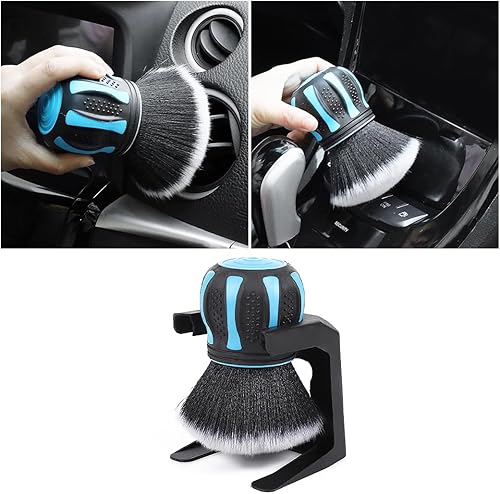 AUCELI Cepillo de detalles para automóvil, ultra suave, cepillo para el interior del automóvil con estante de almacenamiento, herramienta de