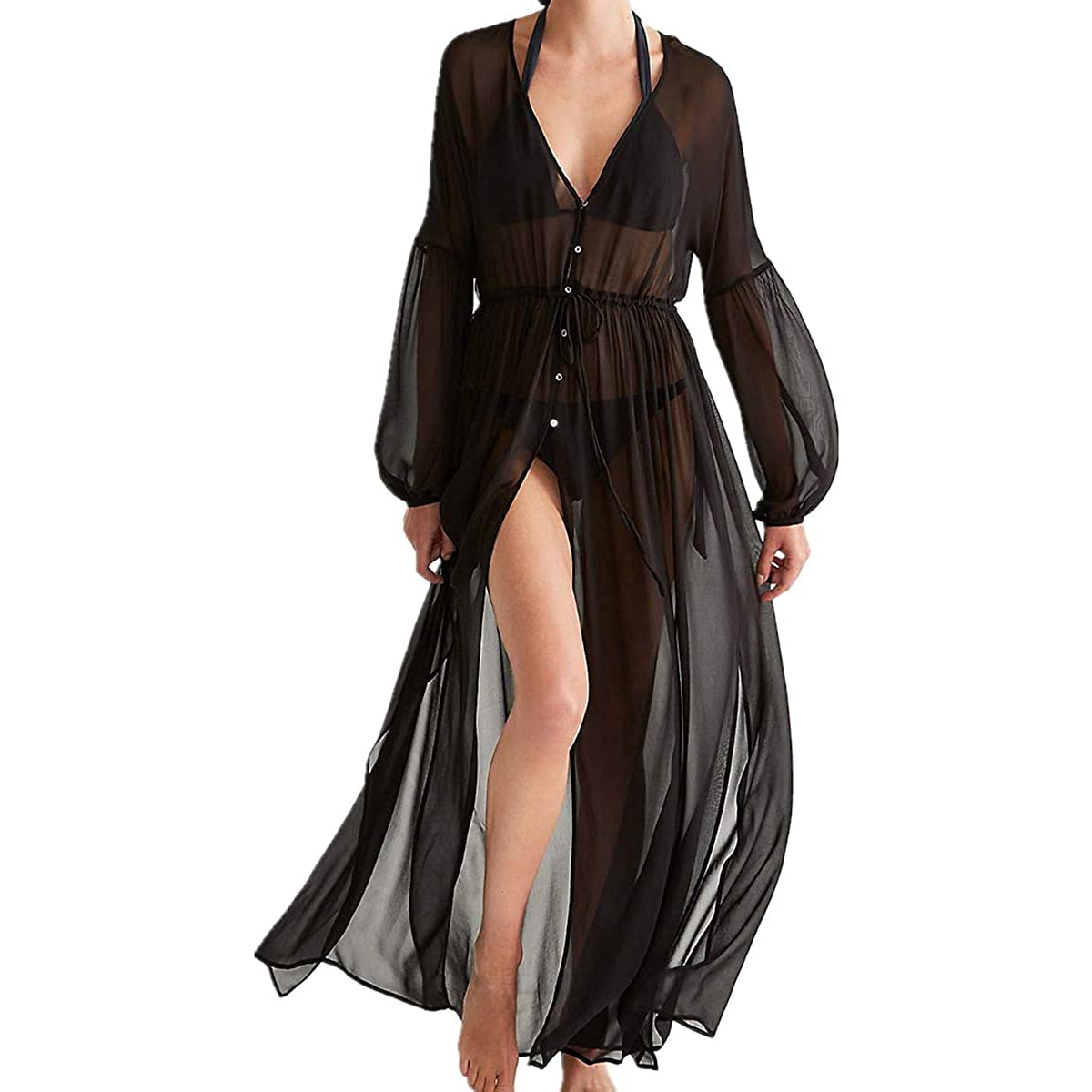 Tyidalin Kimono Cárdigans Playa Mujer Maxi Largo Vestido Encaje Verano Boho Pareos Bikini Cover ups