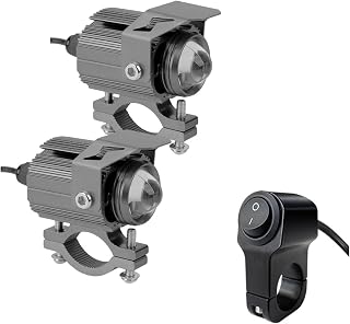 DOUKI antiniebla LED para motocicleta Luces Led auxiliares de 4 modos para faros de motocicleta, luces antiniebla, focos delanteros adicionales, 12V-85V, doble Color, blanco y ámbar