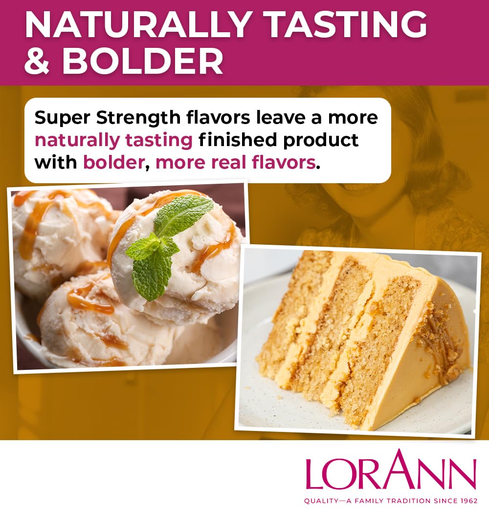 LorAnn Oils Super Strength Flavoring - Used For Candy Making, Flavoring Extracts, Baking, Hard Candy, & Flavor Oils - Bold, Natural Flavors 4X Stronger Than Extracts, Butterscotch, Pack of 4, 1 fl oz
