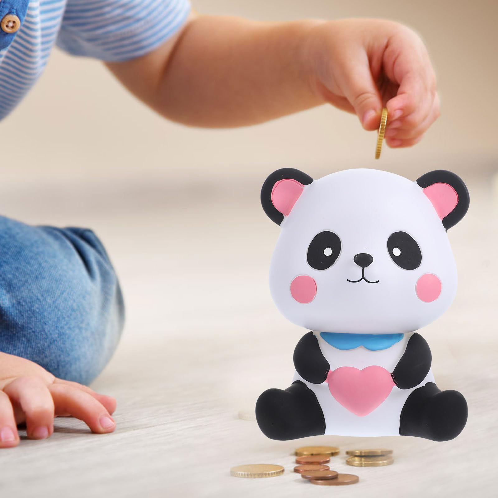 Operitacx 4 Piezas Alcancía de Panda de Vinilo PVC para Ahorro Diario