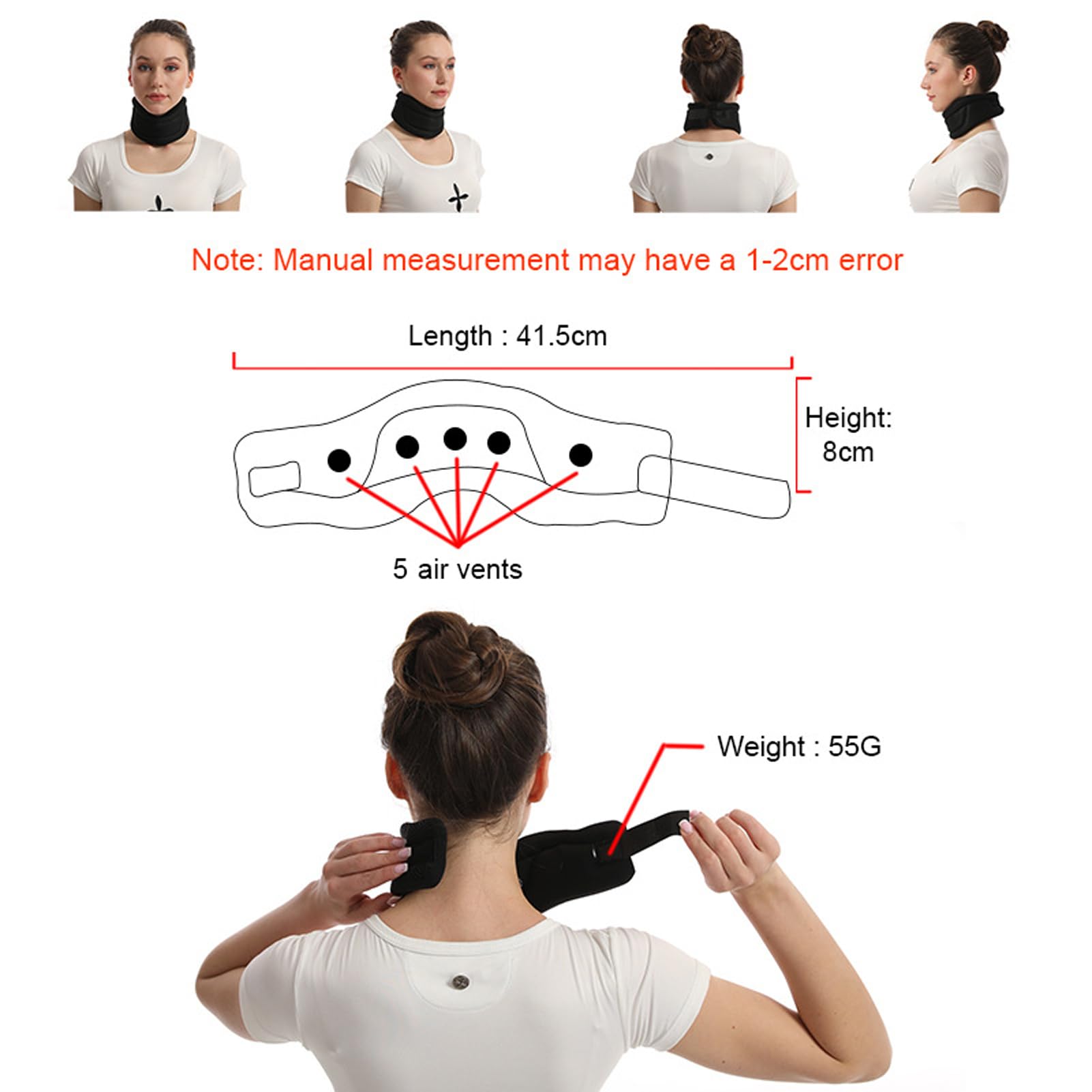 Almohada para el cuello, soporte para el cuello, evita eficazmente los ronquidos, soporte para el cuello humano, soporte para el cuello asistido por el sueño, transpirable y protección contra la baja