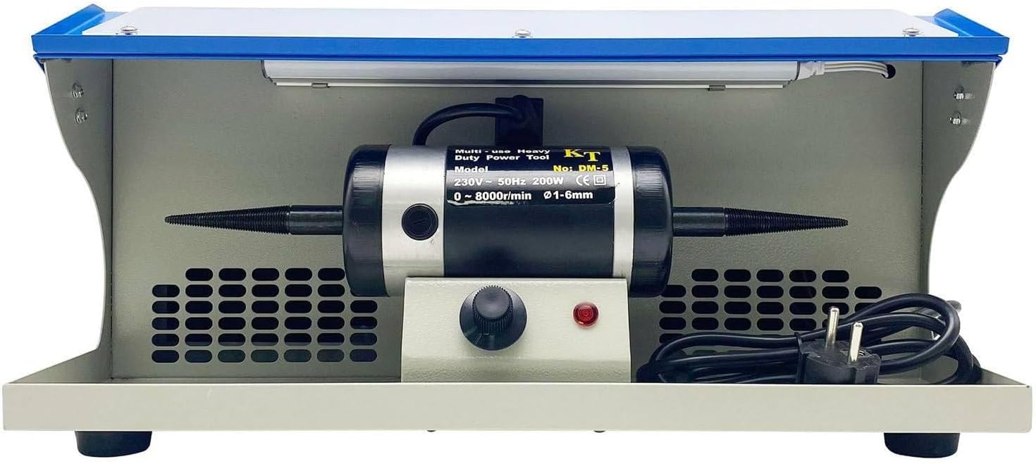 200W Tabletop Dust Collector Polishing Machine,Jewelry Polishing Buffing Machine,Jewelry Buffing Machine,0-8000 RPM Jewelry Rock Grinder Polishing Buffing Tool