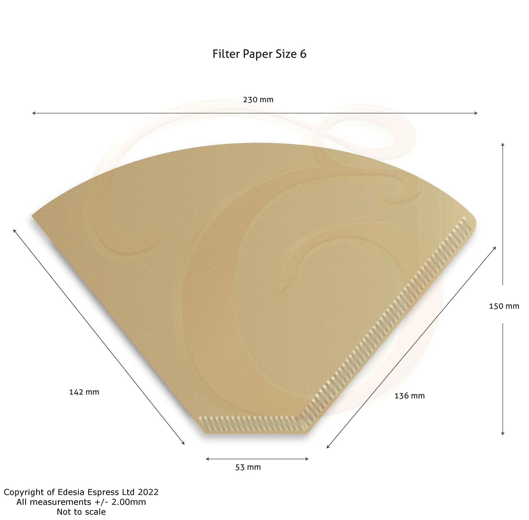 EDESIA ESPRESS - Kaffeefilterpapier - ungebleicht - Größe 6-800 Stück
