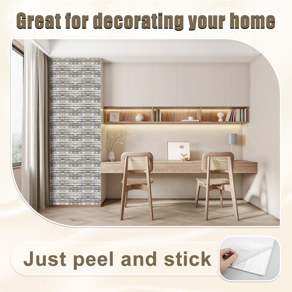 10 Pannelli Muro Autoadesivi 3D YapitHome - 30x30cm, PVC, Per Soggiorno, Bagno, Cucina - Foto 5