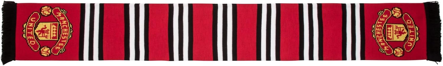 Manchester United FC Authentic EPL Stripe Scarf - UK Import, Red,white,black, 5ft - Image 2
