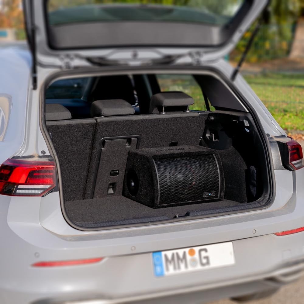 Option PULSE-8BRA - Subwoofer attivo in alloggiamento compatto Bass Reflex da 350 Watt RMS - Subwoofer piccolo da 20 cm con bassi potenti, telecomando a livello incluso