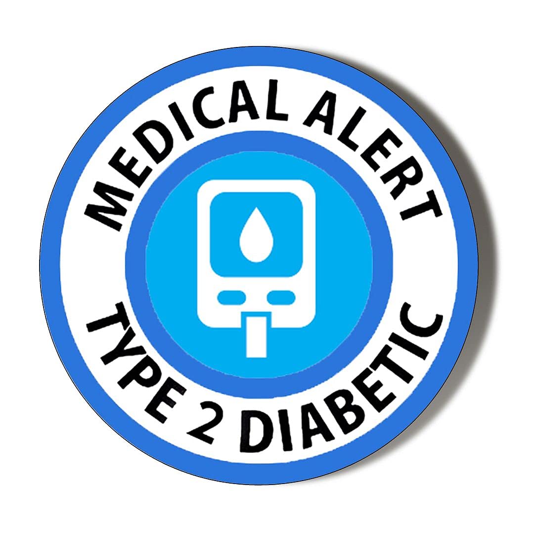 Gift Insanity Multi Medical Alert Type 2 Diabetic Drip Small 10 X 49Mm Vinyl Stickers Pack Of 10