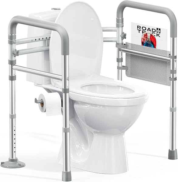 HOMLAND Toilet Safety Rails for Seniors, Adjustable Height & Width, 350 Lbs