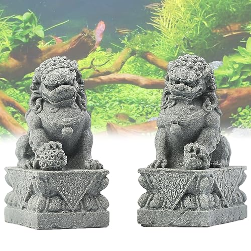 livelyfish Asian Fu Foo Dogs Statues Mini Pair of Two...