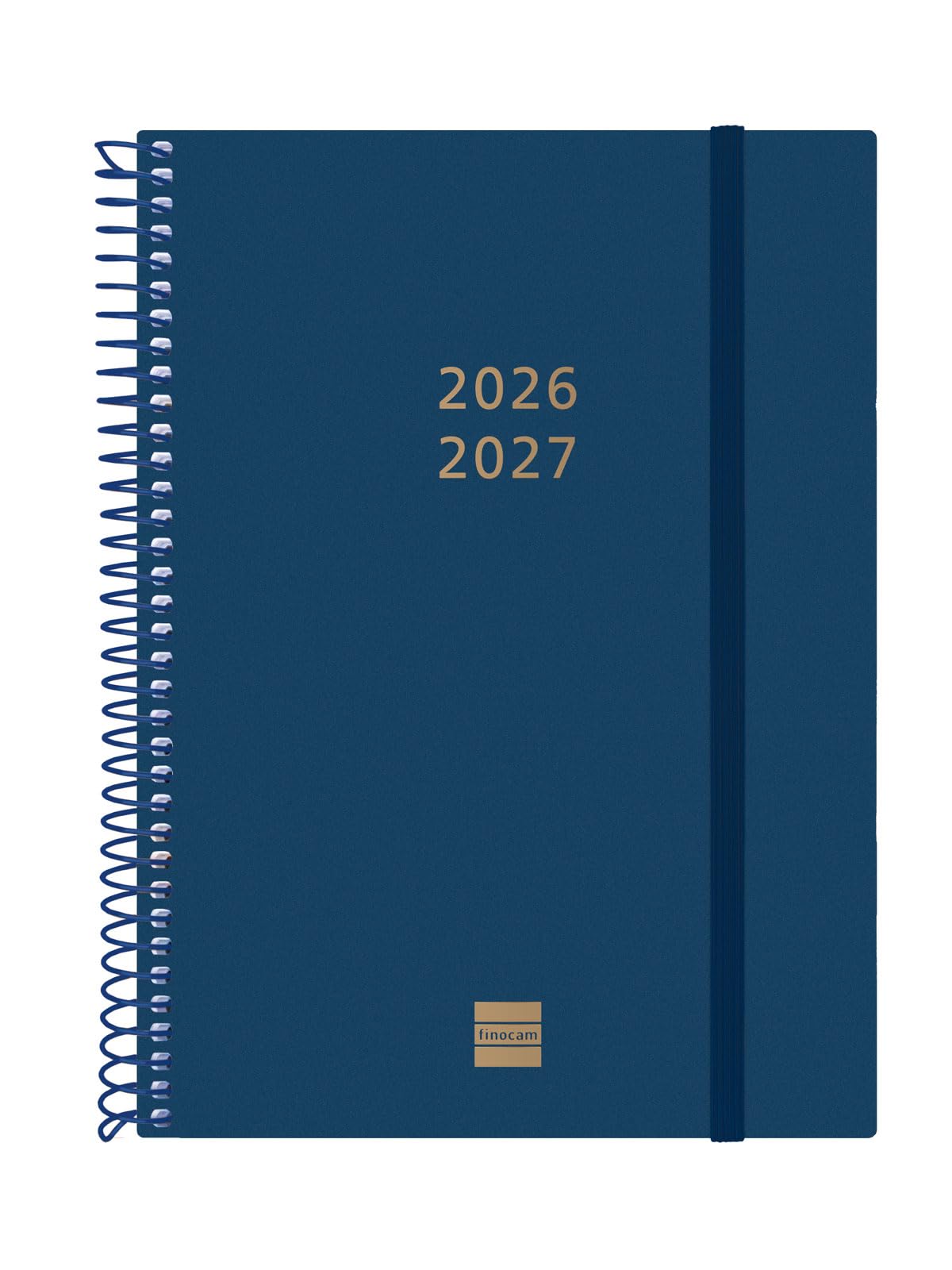 Finocam Espiral Weekly Planner 18-Month | Weekly View Horizontal Layout · July 2026 to December 2027 | Blue · International - Week-to-view diary