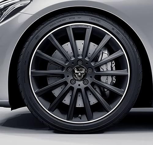 Miniatura 3 de Juego de 4 tapas centrales de rueda de 2.953 in compatibles con Mercedes Benz B66470207  B66470200 negro plateado CM 48