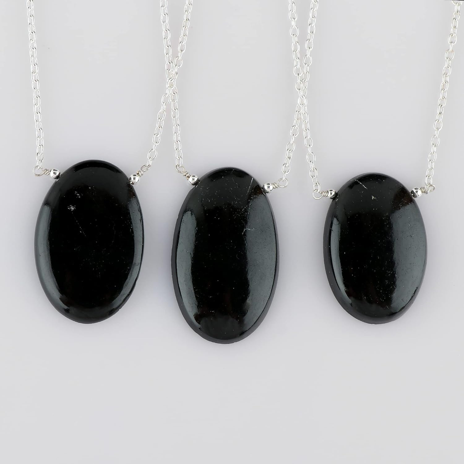 Oval Cabochon Necklace for Women, 10-20 Carat Handmade Gemstone Pendant Jewelry, Polished Stone, Adjustable 18 Inch Silver Plated Chain - Image 4