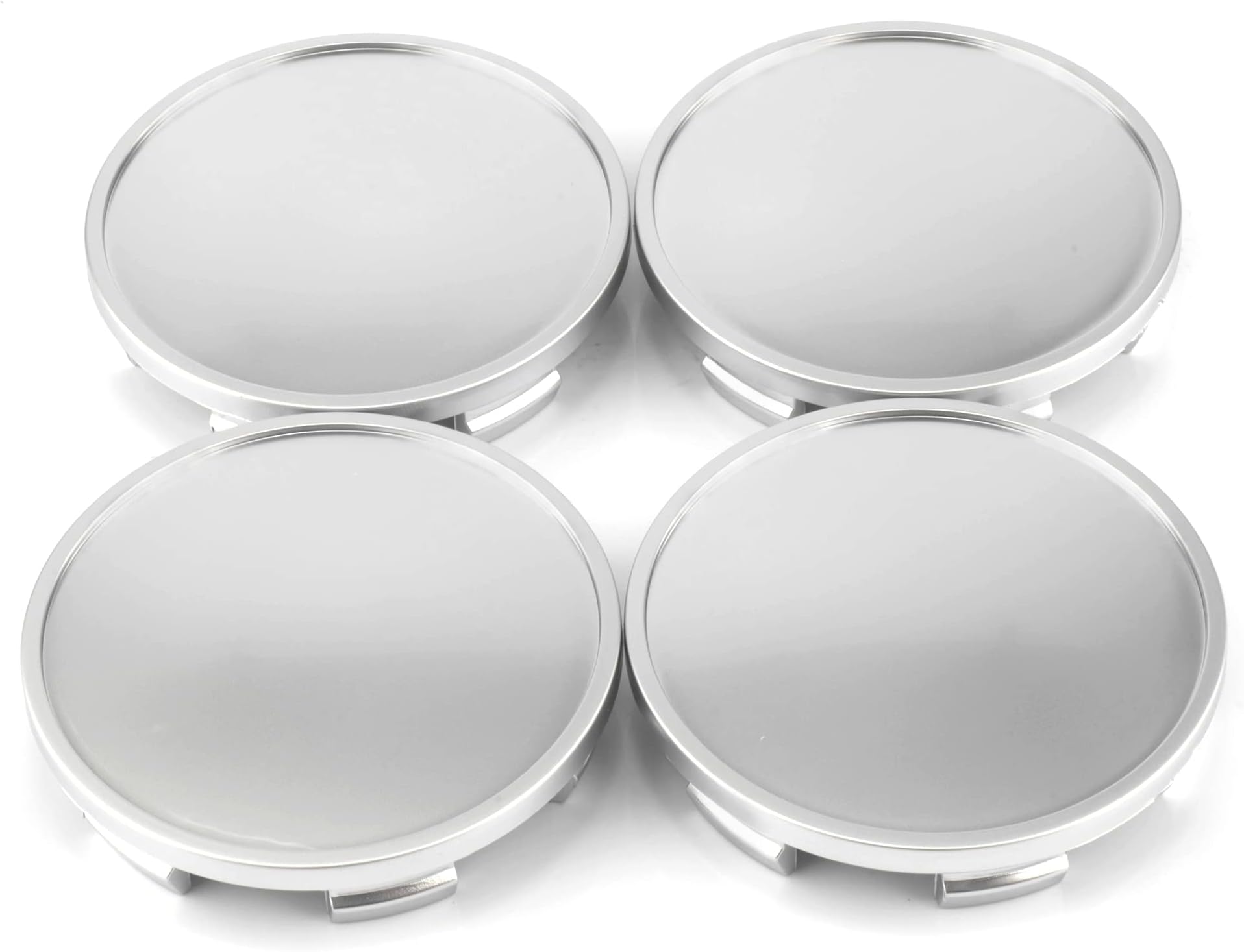 RTRHINOTUNING 4pcs 65mm(2.56in) Wheel Hub Center Caps Compatible with 2001-2014 17” 18" 19" 20" Mustang Silver Rim Caps