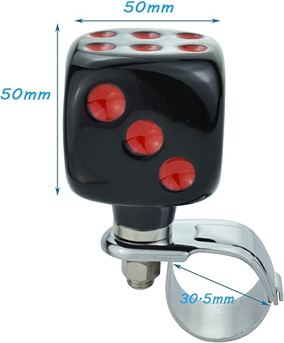 Miniatura 2 de Lunsom pomo giratorio para volante, pomo de conducción con forma de dados para autos, perilla suicida de manejo con potencia, ayuda para giros y