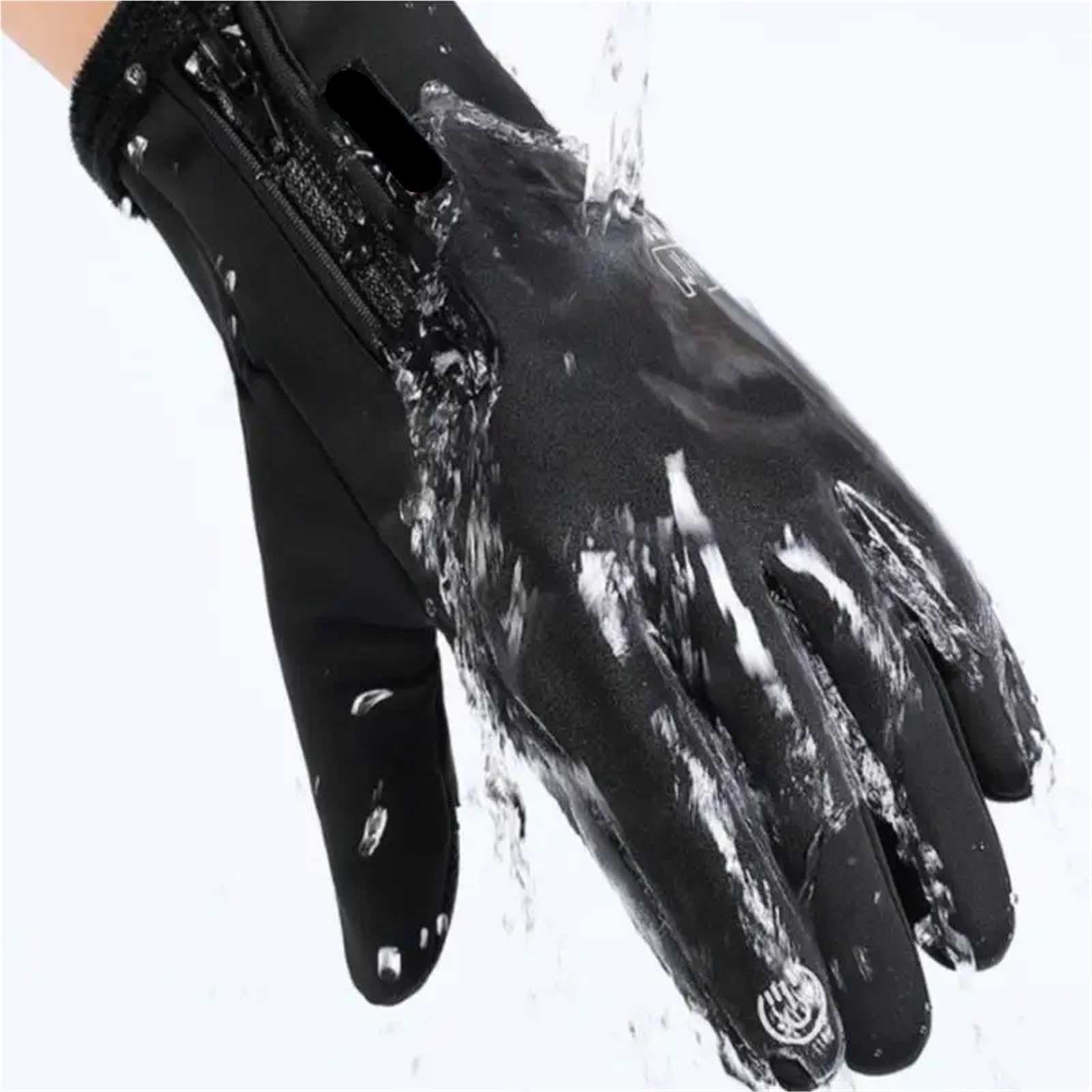 Gants d'escalade Gants de pêche imperméables d'hiver, 2 Doigts, Coupe-Vent, for Femmes et Hommes, en Velours, Protection Chaude, Gants de pêche pour Escalade(Black,M)