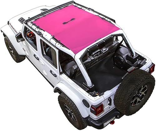 SPIDERWEBSHADE - Parasol de malla para Jeep Wrangler, accesorio de protección UV, fabricado en EE. UU., Rosado