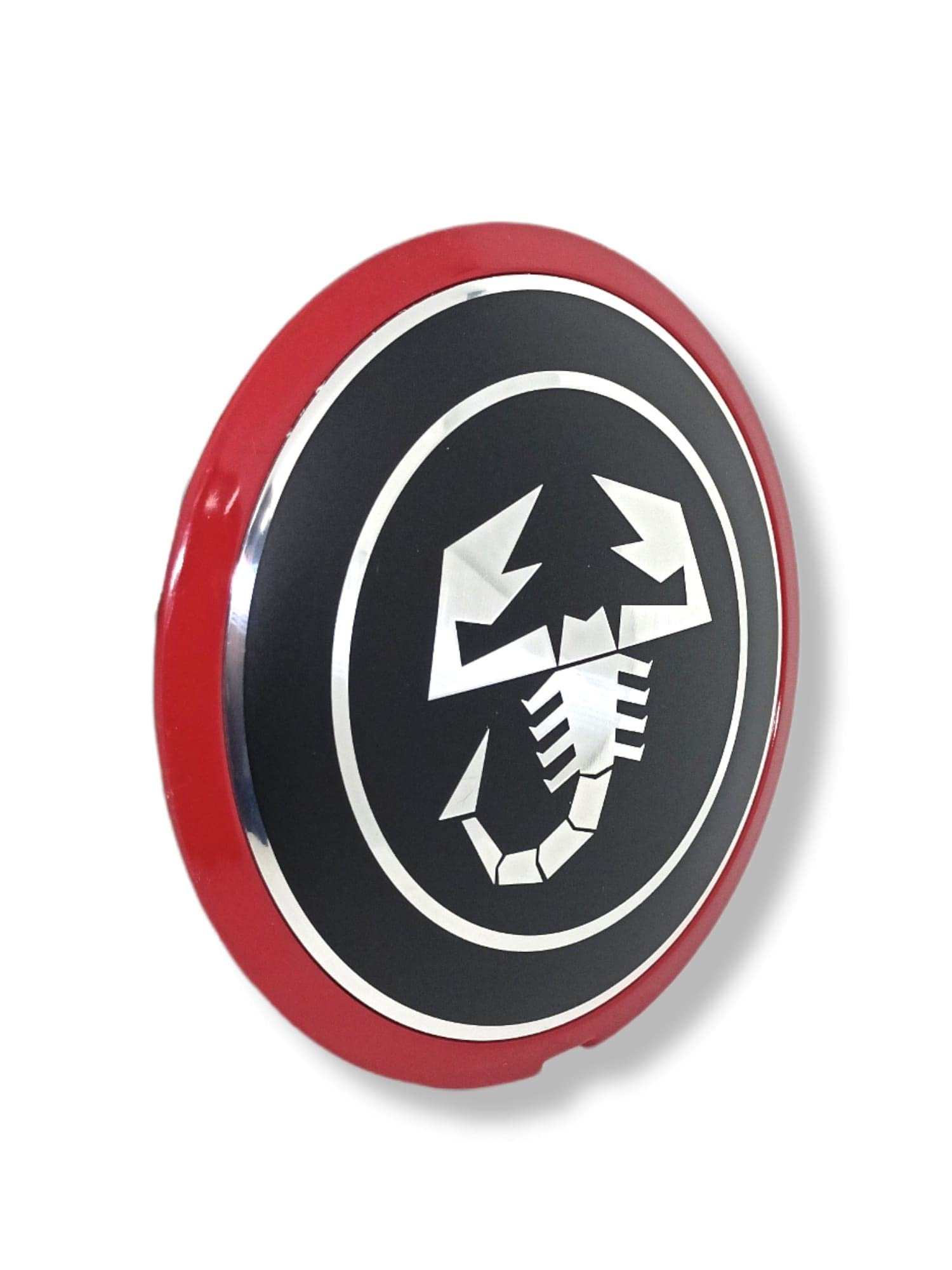 Set 4 Tappi Coprimozzo Copri Mozzo Scorpione Compatibile per ABARTH FIAT 500 595 695 Coppa Coppone Borchie Compatibili per Cerchi in Lega Originali Fiat