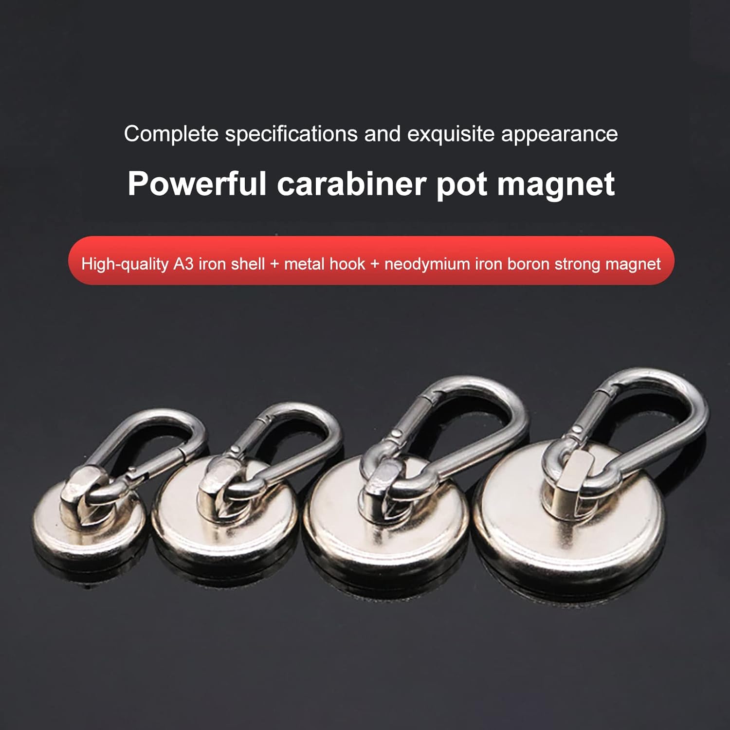 Carabiner Magnetic Hooks 143LBS Neodymium Magnet with Swiveling Carabiner Magnet Snap Hook for Indoor Outdoor Hanging Bagnet Grill Kitchen Purse,32