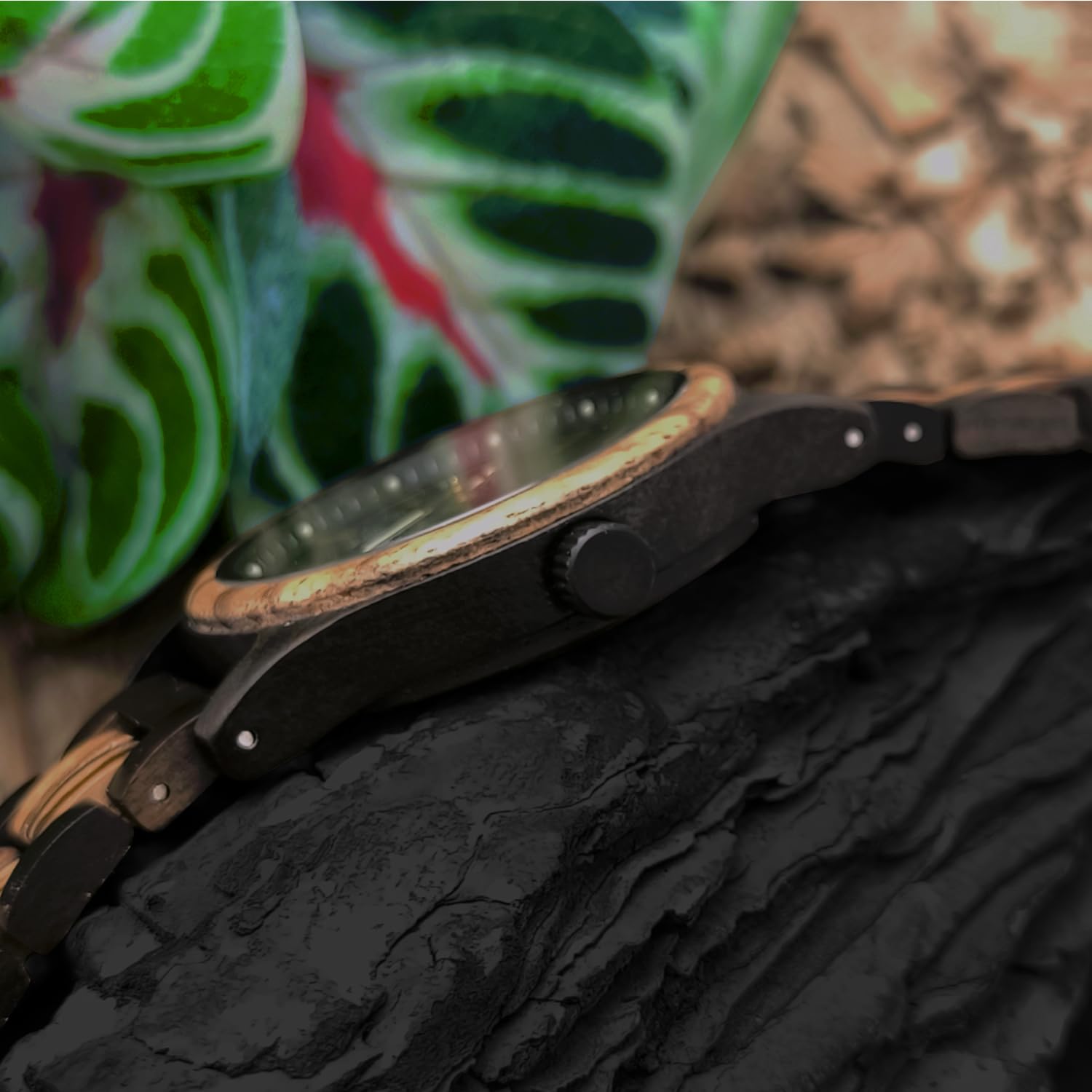 Holzwerk Germany Handgefertigte Herren-Uhr Öko Natur Holz-Uhr Holz Armband-Uhr Braun Blau Buche Gold Schwarz Silber Zebra Bunt Muster Analog Quarz-Uhr Datum und Wochentag Anzeige