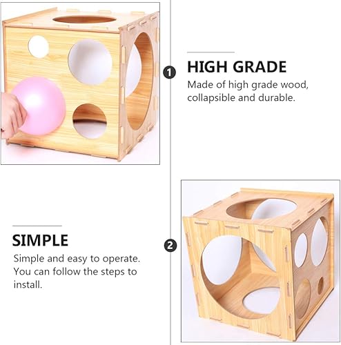 Miniatura 5 de Operitacx Caja de medición de cubo de globos, herramienta de medición precisa de globos para decoraciones y arcos, fácil de montar y almacenar hecha