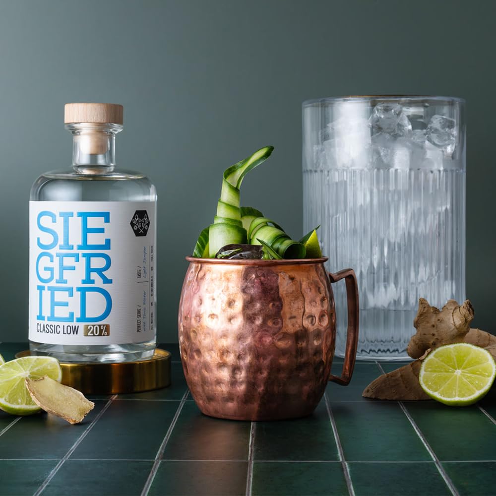 Siegfried Rheinland Dry Gin und Classic Low Set | Weltweit ausgezeichnet | Micro-batch Gin mit 18 Botanicals | 41%/20% | 2 x 500ML