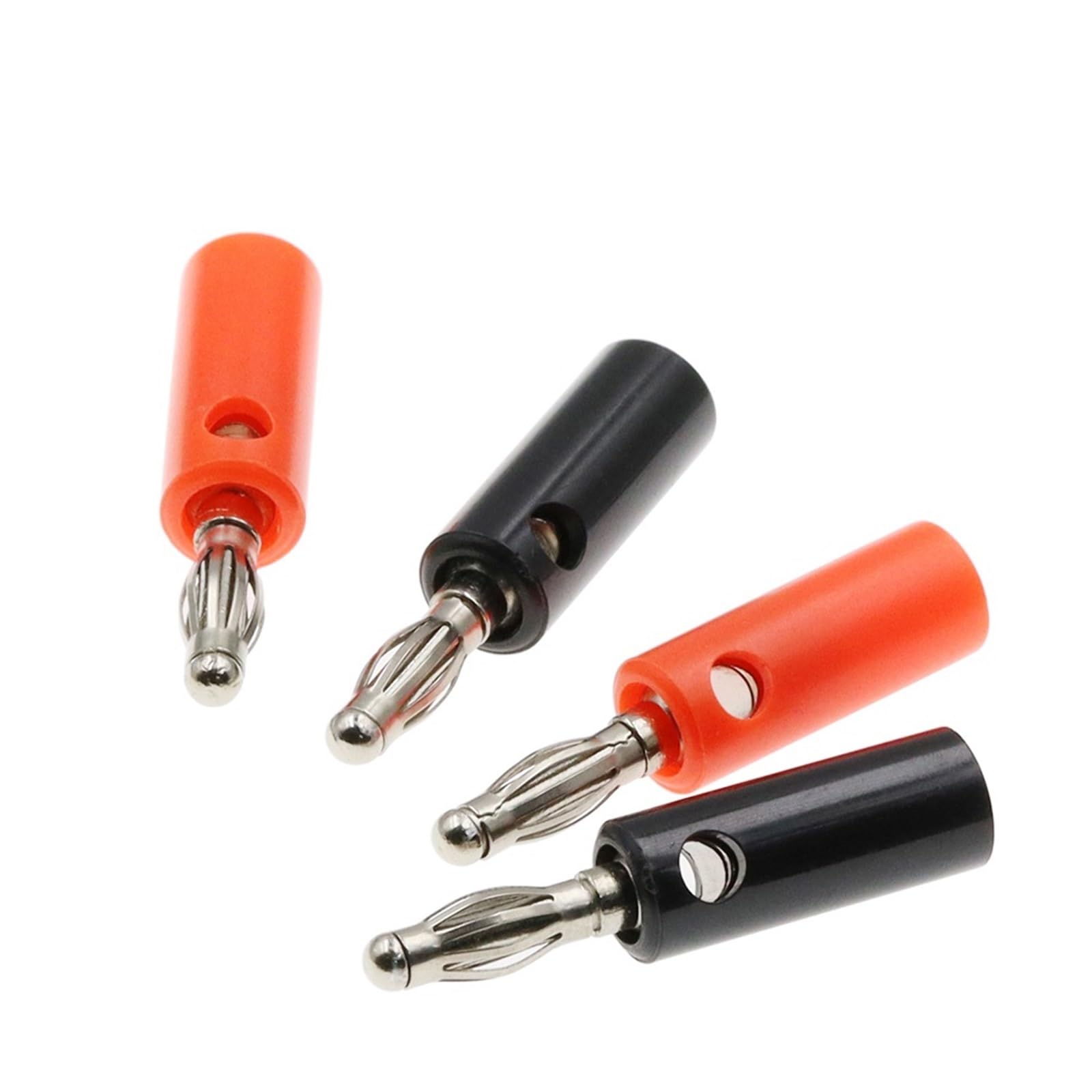Śruba głośnika audio bananowa złota płytka wtyczki złącza 4 mm czarny czerwony 10 szt. (10 szt. czerwone)