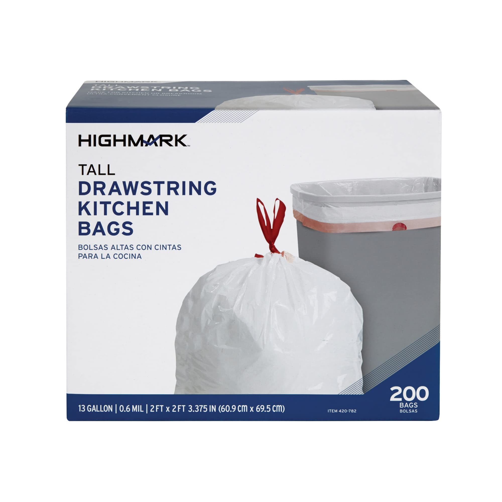 HighmarkTrash Bags, 13 Gallons, Box of 200, DP09288