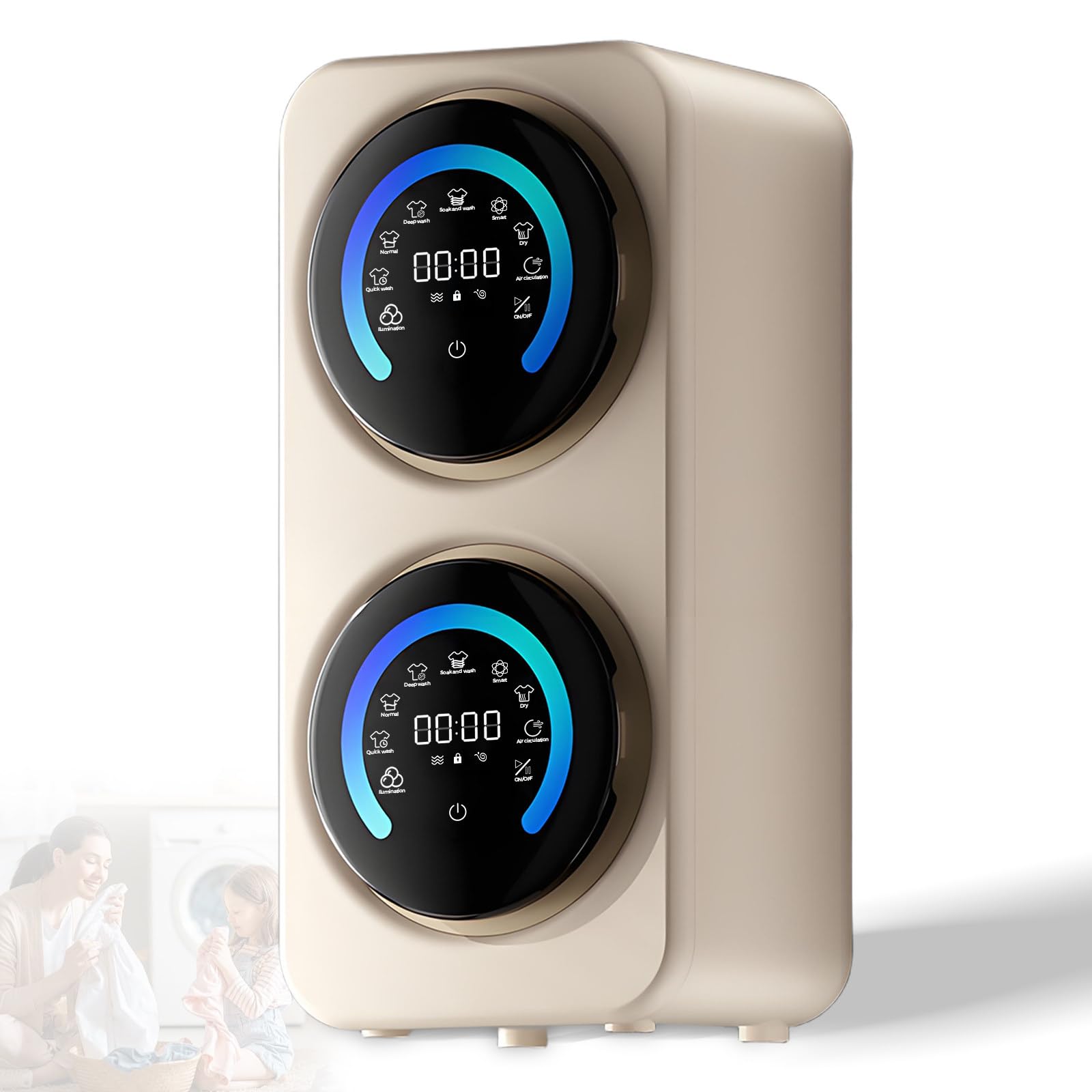 BANGBANGJI Mini Lavadora y Secadora portátil 2 en 1, compacta, de Dos tinas y 3,5 l de Capacidad, Ideal para Camping, Apartamentos, residencias universitarias, Casas rodantes Wallmount