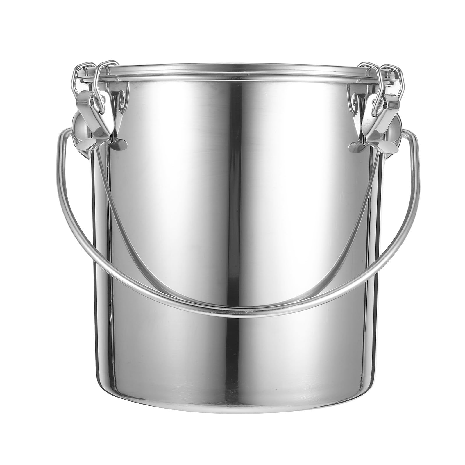 Seau en Acier Inoxydable 6L Couvercle Hermétique et Système de Boucle pour Transport de Bidon à Graisse et Huile Cuisine