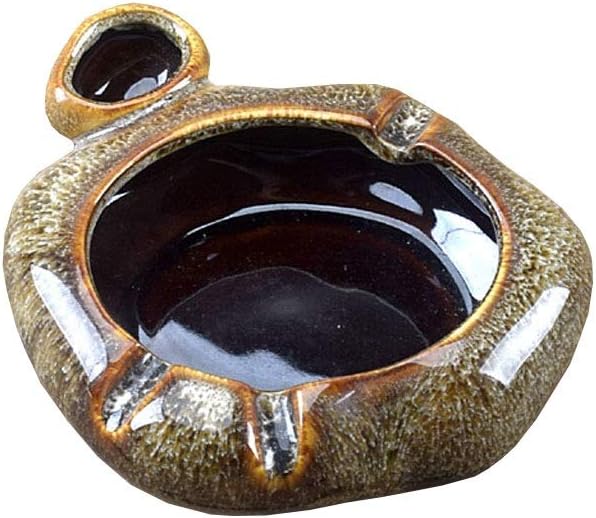 Ash Tray Ceramic Ashtray Outdoor Home Coffee Table Office Desktop Decoration Without Cover Ashtray With Small Smoke Trough Outdoor Ashtray(A)