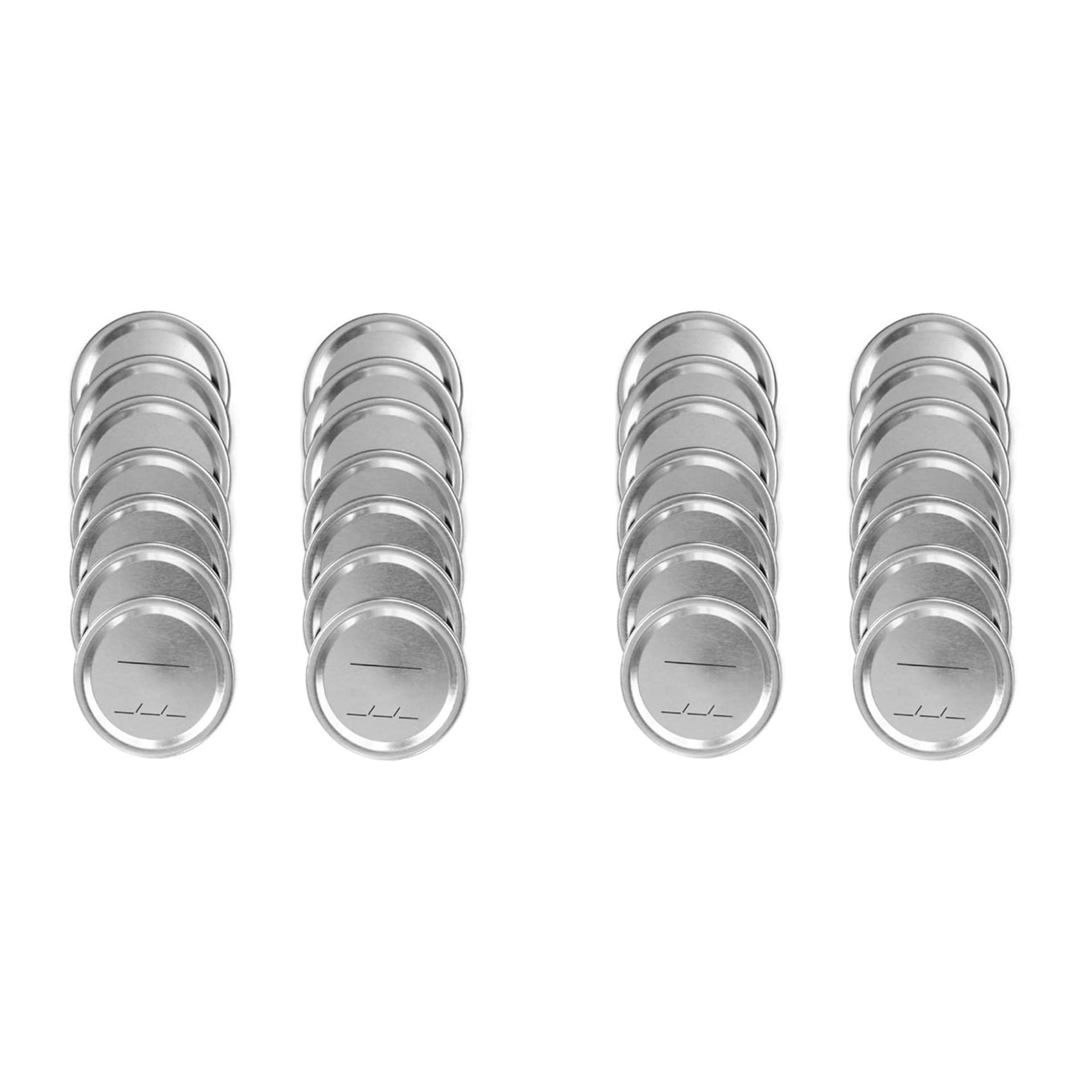 Hndhbfgrt Canning Lids Regular Mouth for Ball/Kerr Jars, Split-Type Metal Jar Lids with Silicone Seals, Silver, 28 PCS