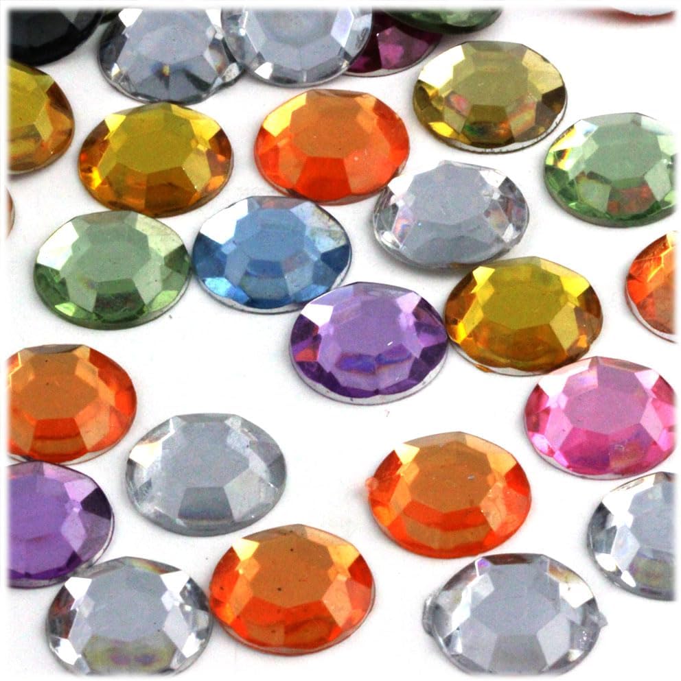 The Crafts Outlet 1,000pc Flatback Acrylic Rhinestones Round 18mm - Dark Gray