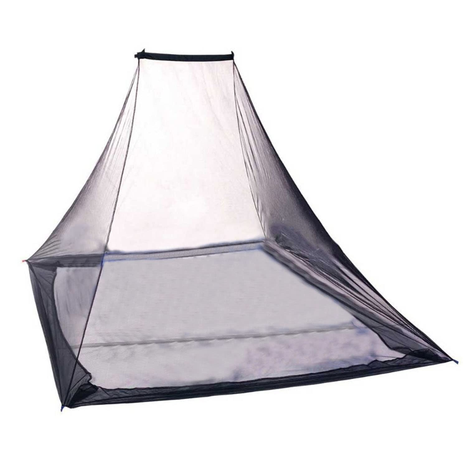 Tragbares Moskitonetz Leichtes Outdoor Reise Netzzelt Insektenschutz Camping Wanderzelt Pyramiden Bettbaldachin (240 * 170 * 130cm, Schwarz)