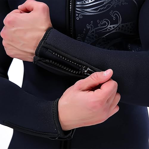 Miniatura 3 de Traje de neopreno para hombre, 0.197 in, chaqueta de manga larga de neopreno para buceo, surf, esnórquel, natación