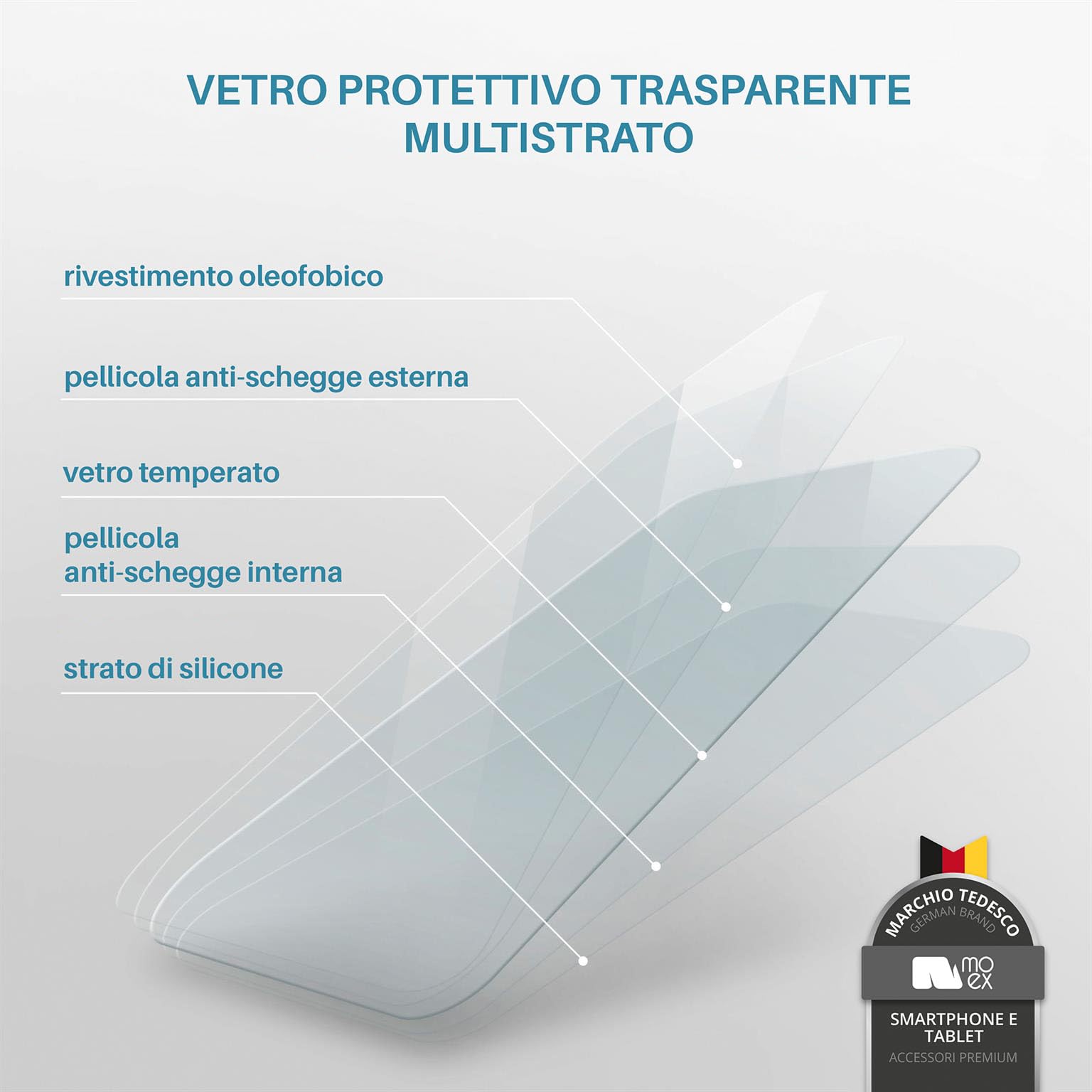 Pellicola In Vetro Temperato Moex Per Huawei P8 Lite 2015 (2 Pezzi) – 9H Antigraffio, Cristallina, Facile Applicazione - 3