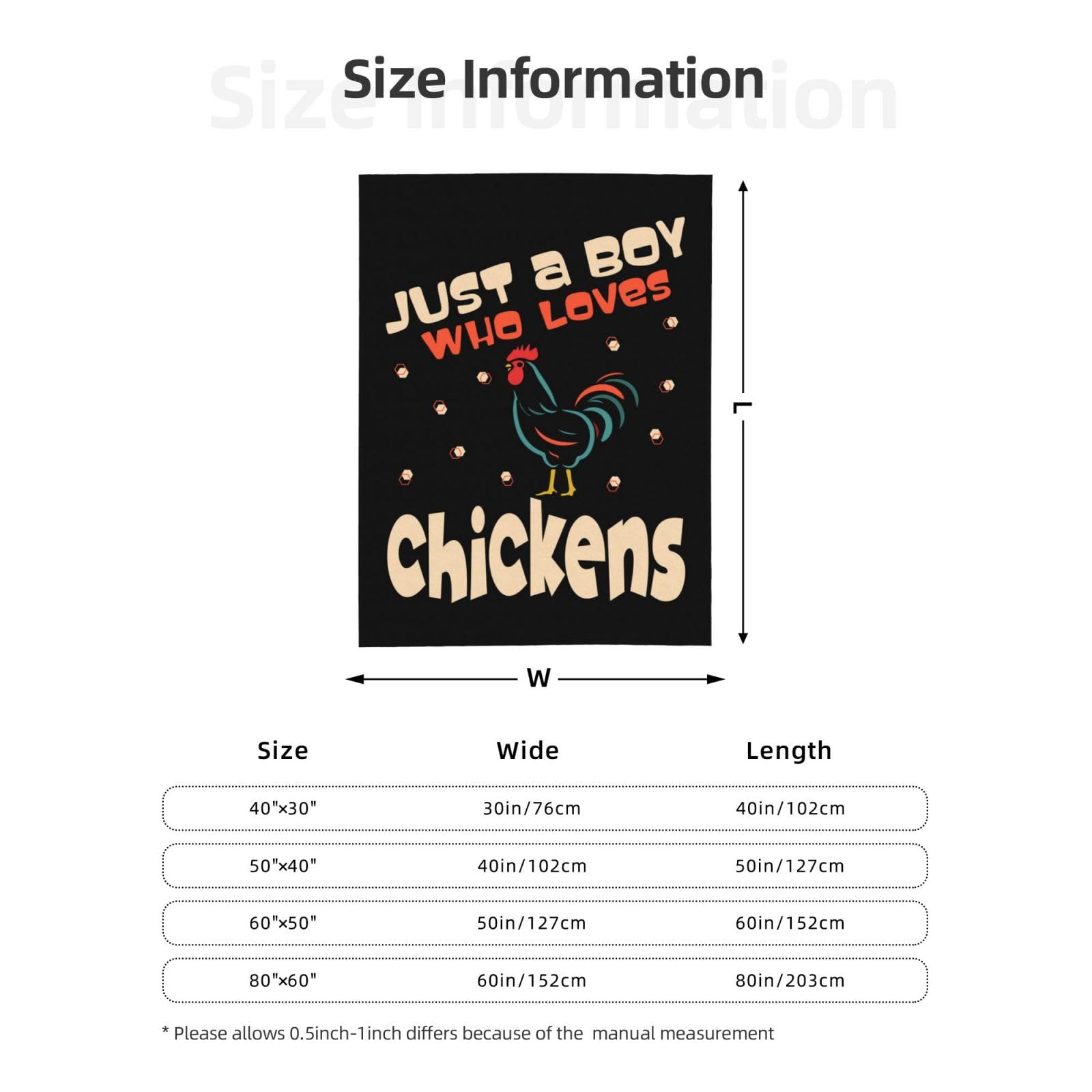 Perinsto Just A Boy Who Loves Chicken Throw Blanket Ultra Soft Warm All Season Decorative Fleece Blankets for Bed Chair Car Sofa Couch Bedroom 60