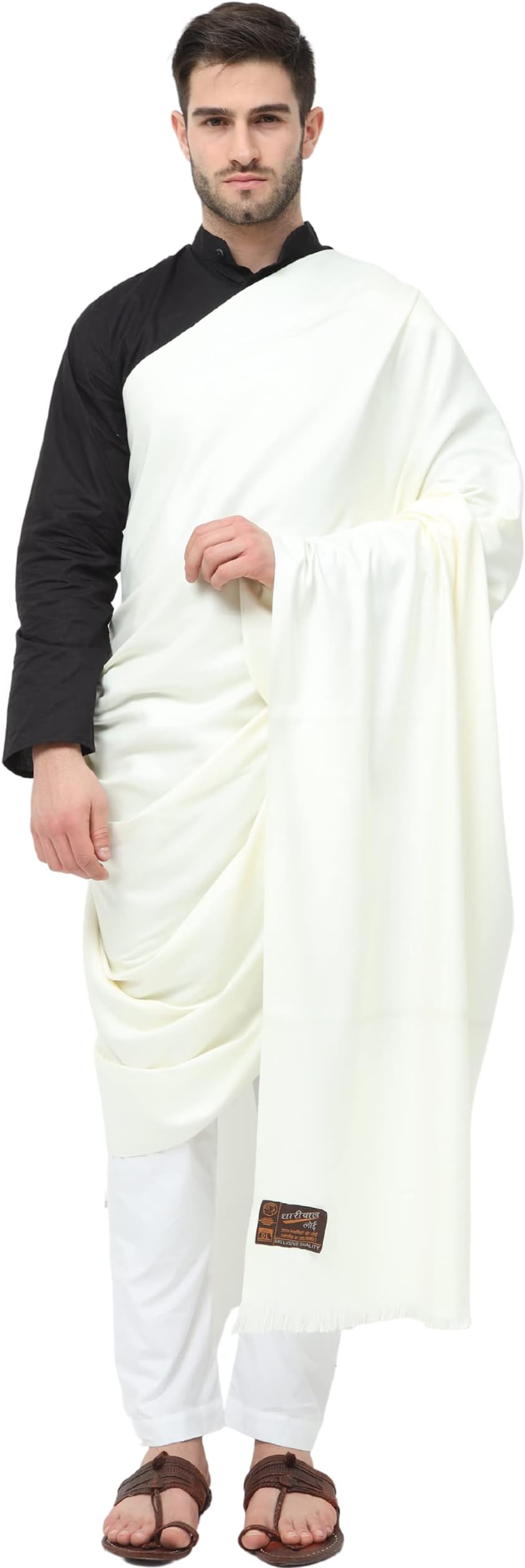 Sponsored Ad - Bunkaar Men's Dhariwal Plain Woolen Handloom Lohi/Shawl (48" X 102")