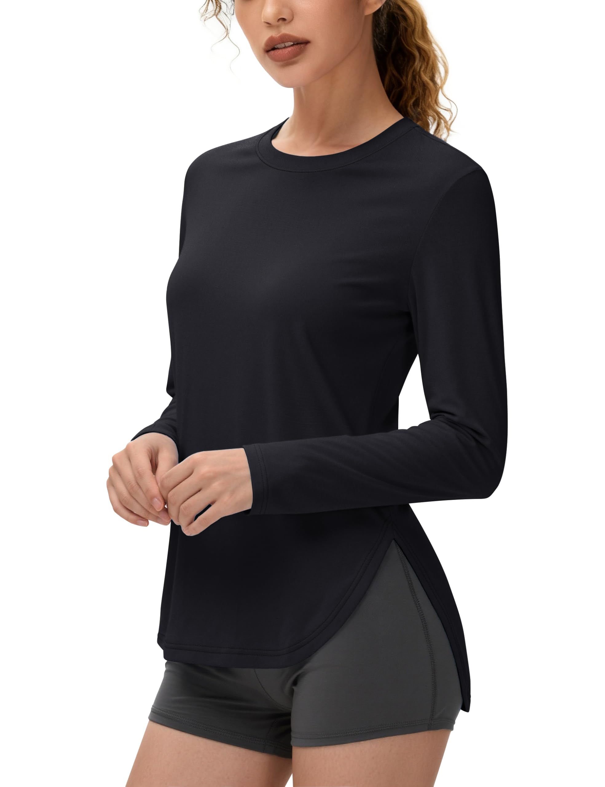 Women's Sunshirts Moisture Wicking Workout Top Quick Dry Long Sleeve Shirts Swim Running Athletic UPF 80+ UV Tee-image-24
