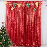 ON SALE 4FTx7FT Sequin backdrops,Red Sequin photo booth backdrop, Party backdrops, Wedding backdrops, sparkling backdrops , Christmas decoration (Red)